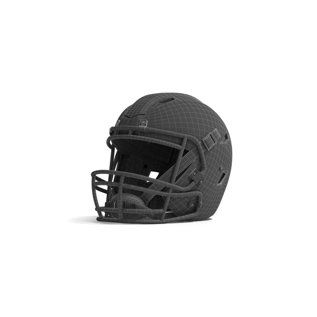 White Football Helmet 3D Model – Game-Ready PBR Asset, FBX, OBJ - View 9