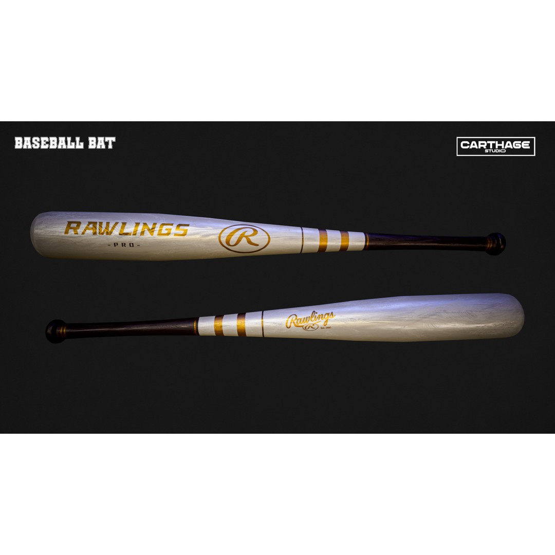 Baseball Bats and Balls 3D Model – Low Poly Game-Ready PBR Assets - View 5