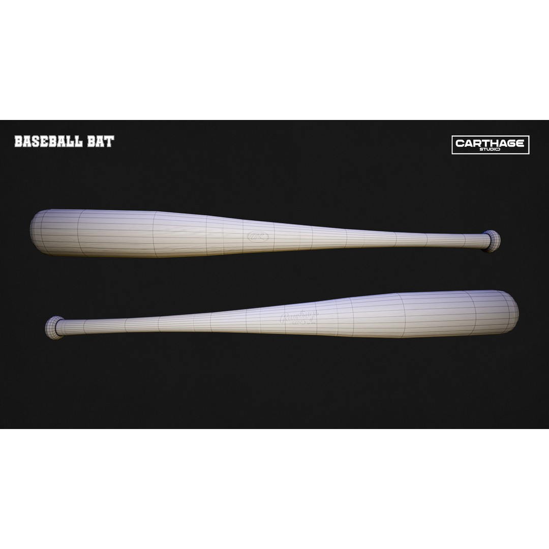 Baseball Bats and Balls 3D Model – Low Poly Game-Ready PBR Assets - View 6