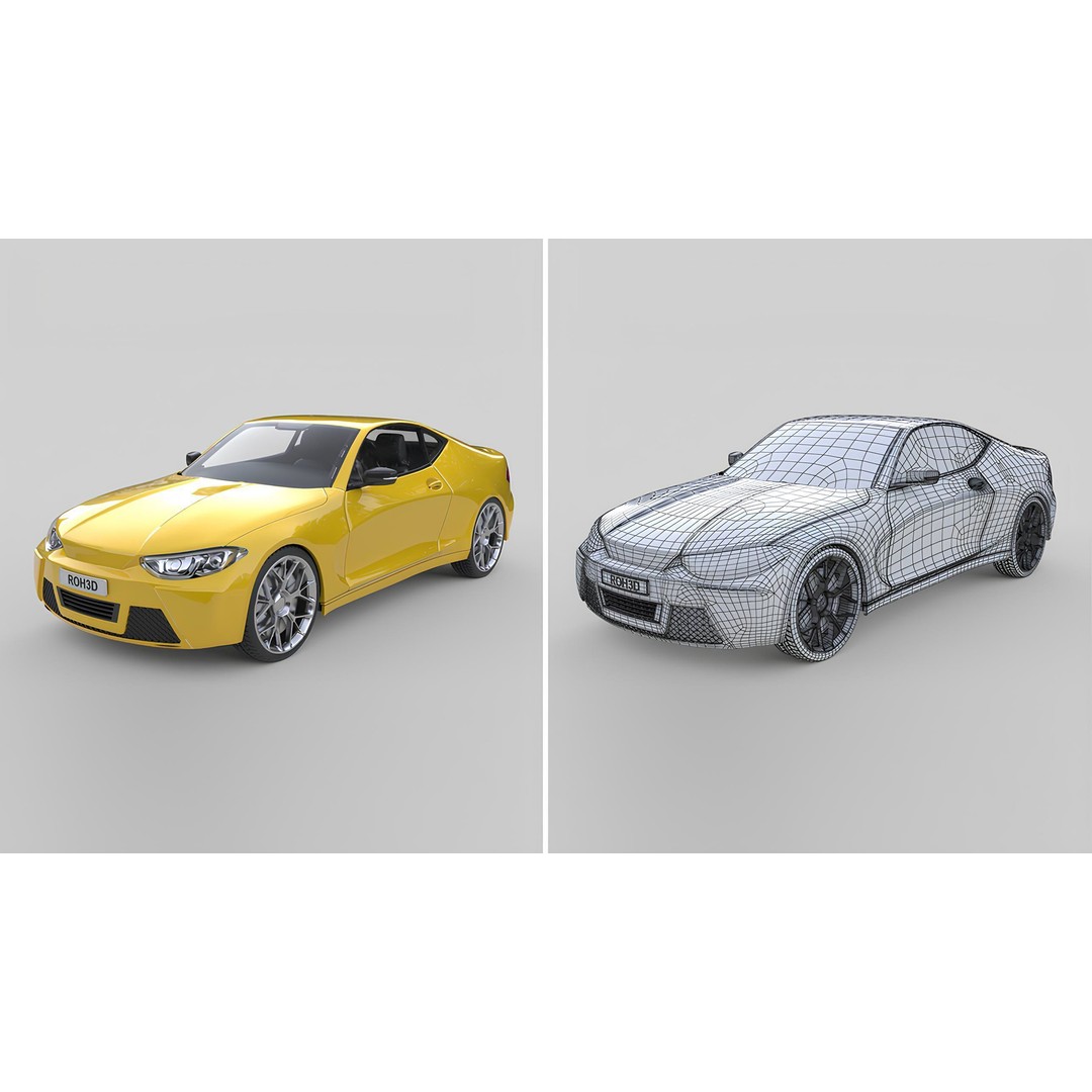 Muscle Car 3D Model – Modern Design, PBR Textures, FBX & OBJ - View 3