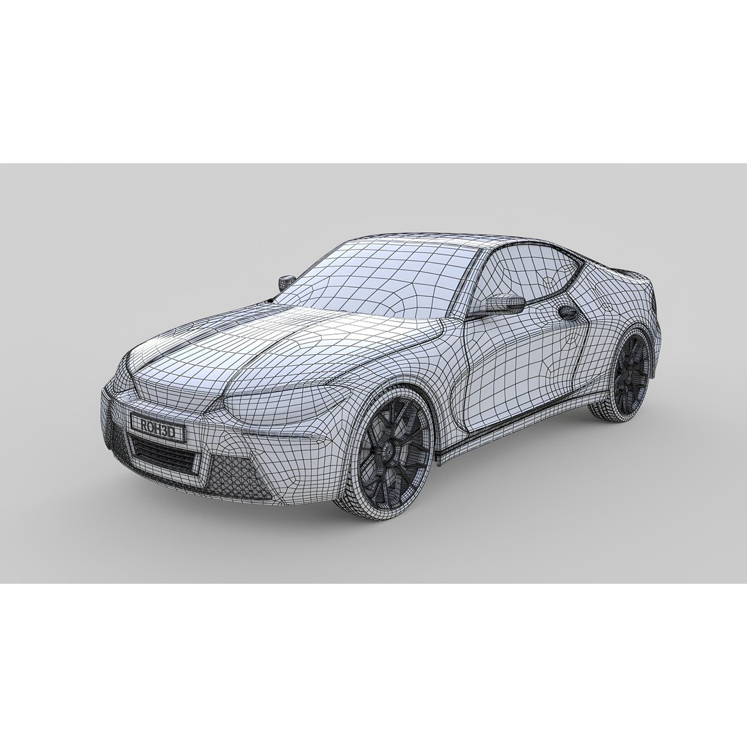 Muscle Car 3D Model – Modern Design, PBR Textures, FBX & OBJ - View 7