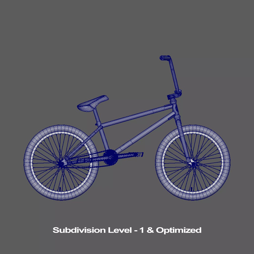 Haro Hoover BMX 3D Model – Optimized Merlot Bicycle, PBR Textures - View 28