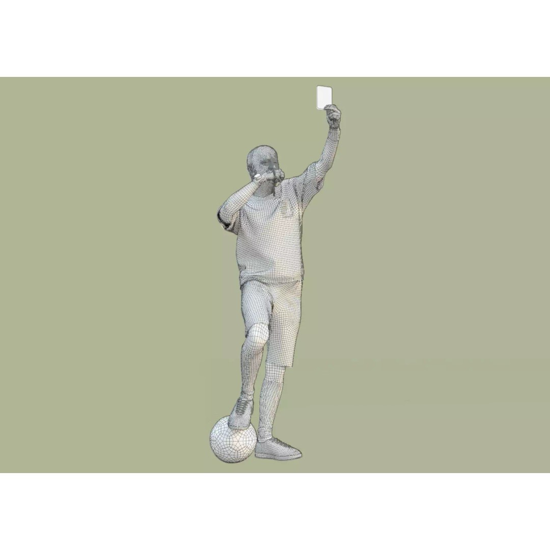 Referee 3D Model – Low Poly Game Asset with PBR Textures