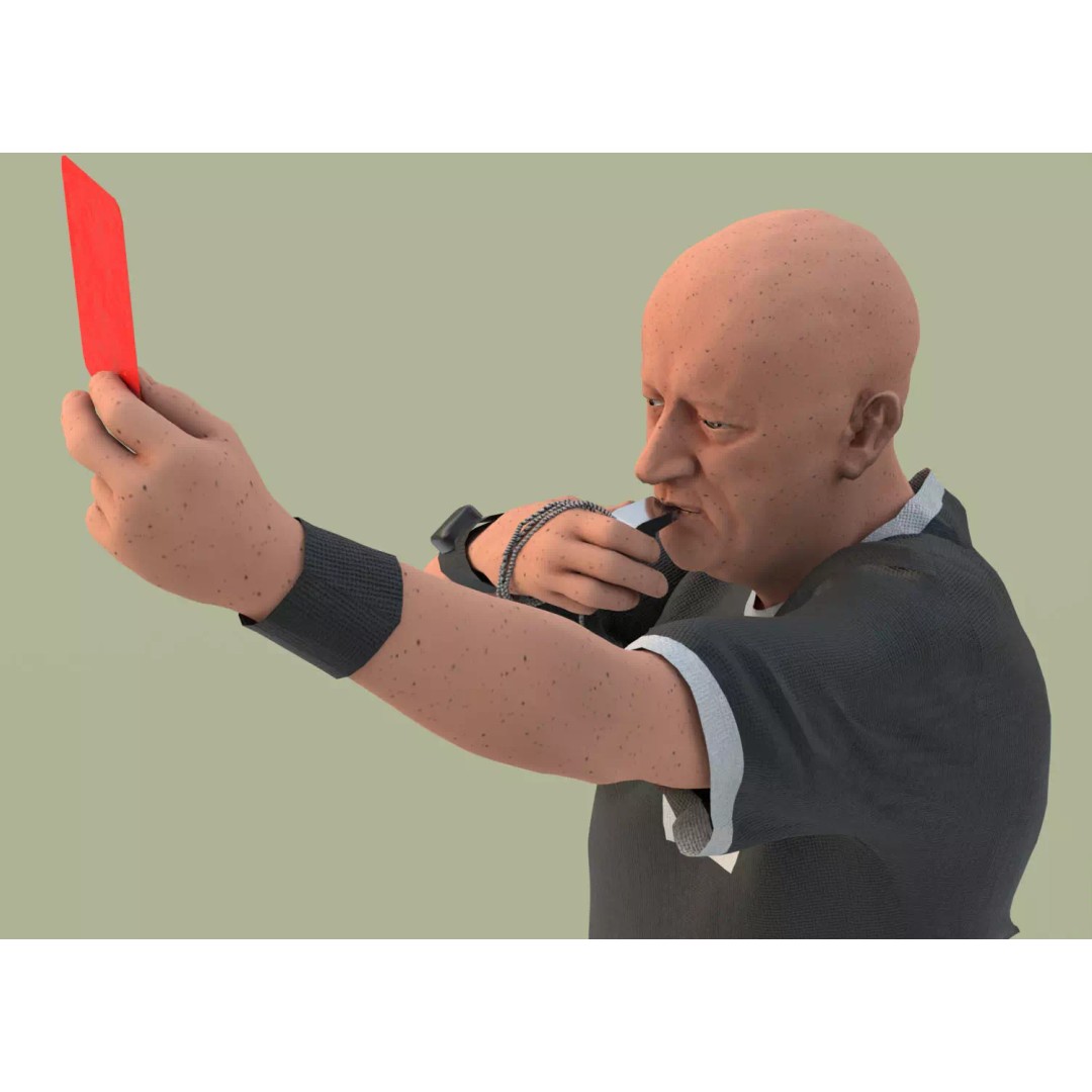 Referee 3D Model – Low Poly Game Asset with PBR Textures - View 10