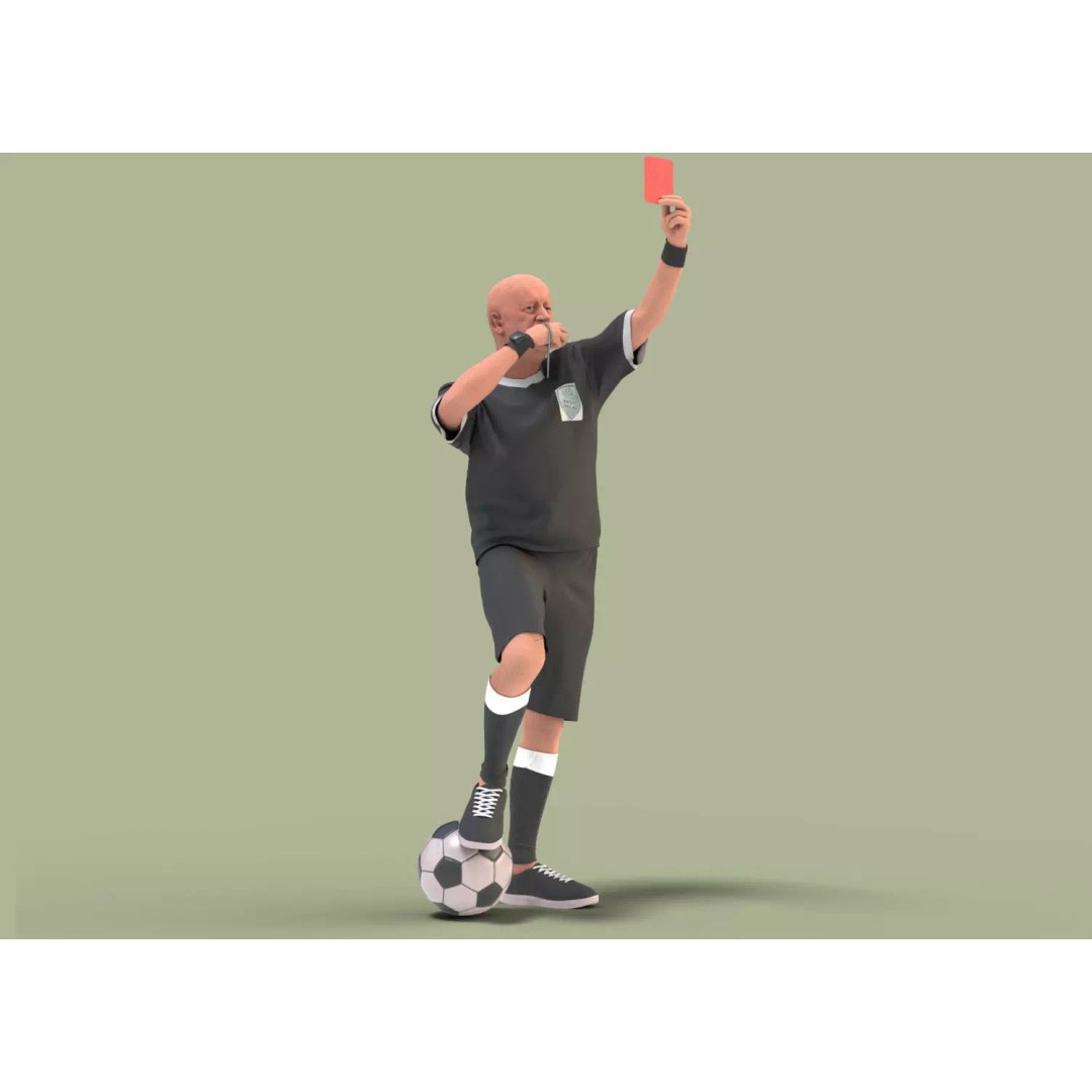 Referee 3D Model – Low Poly Game Asset with PBR Textures - View 2