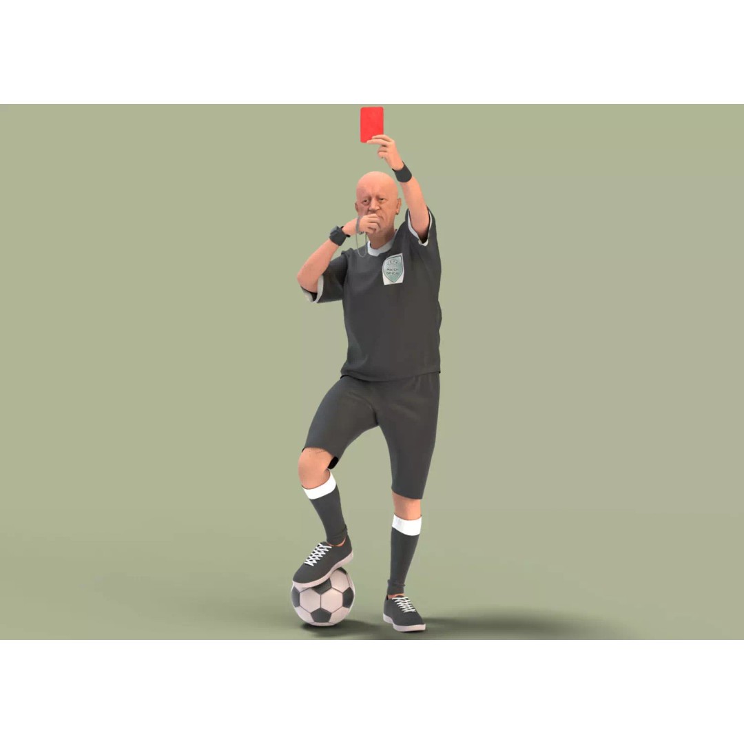 Referee 3D Model – Low Poly Game Asset with PBR Textures - View 3