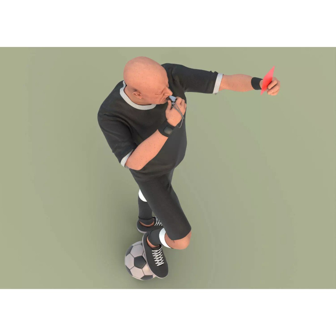 Referee 3D Model – Low Poly Game Asset with PBR Textures - View 7