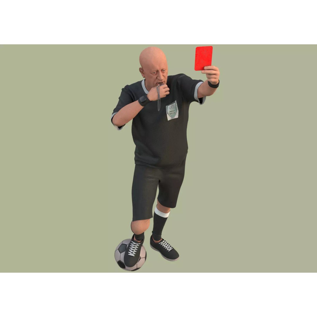 Referee 3D Model – Low Poly Game Asset with PBR Textures - View 9