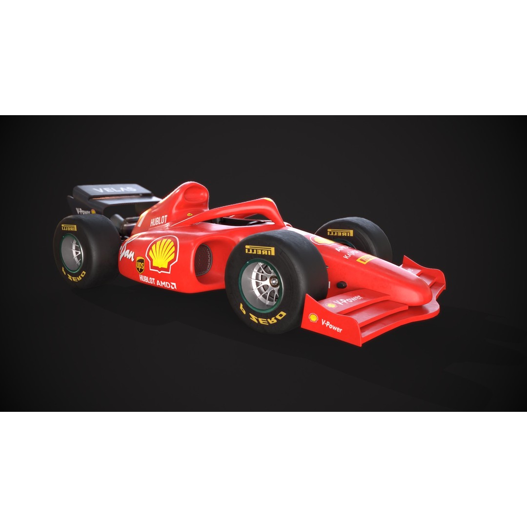F1 Car 3D Model – Stylized Red Racing Asset, FBX, Blender - View 14