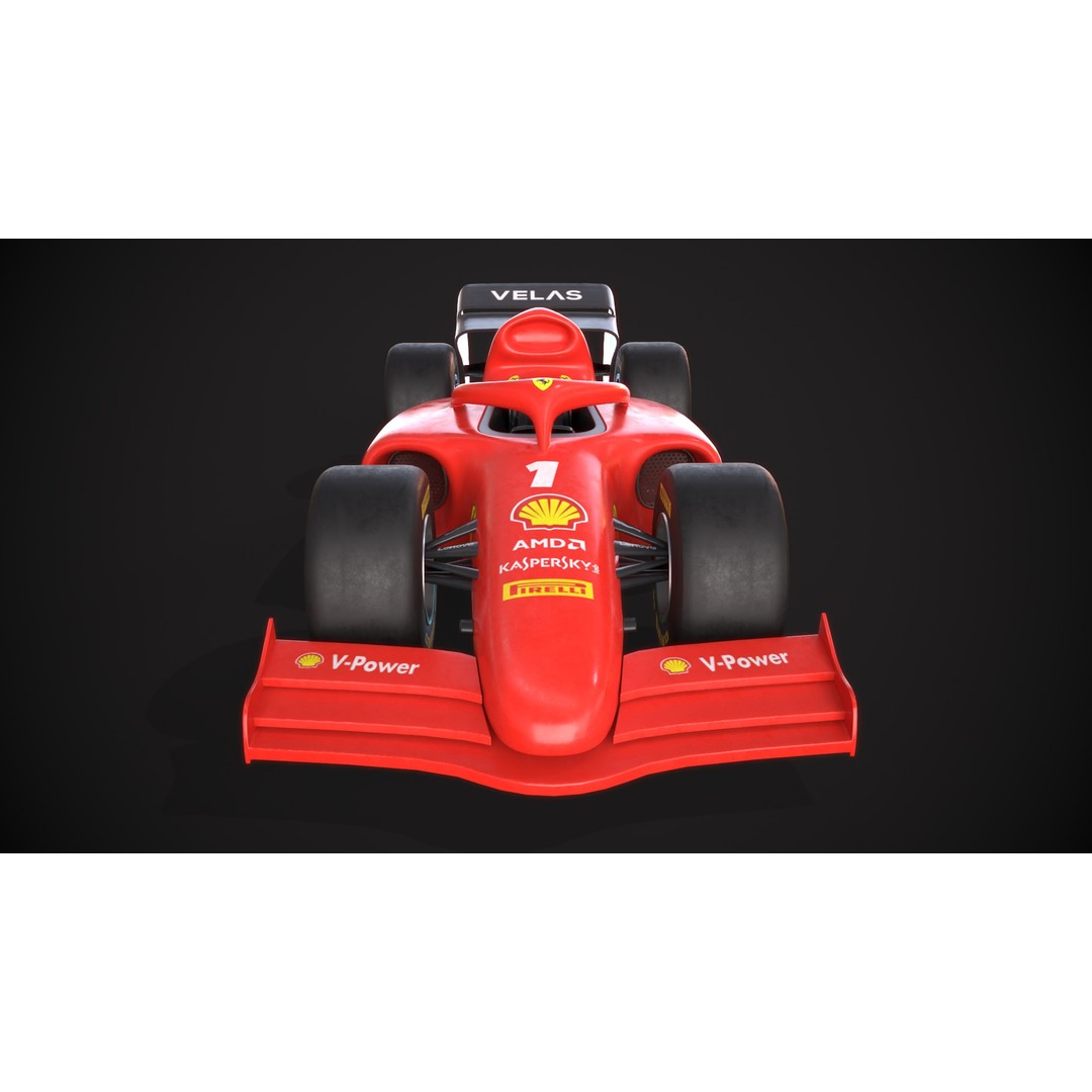 F1 Car 3D Model – Stylized Red Racing Asset, FBX, Blender - View 15