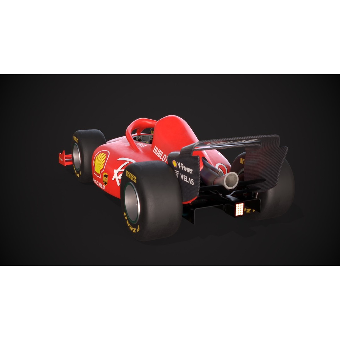 F1 Car 3D Model – Stylized Red Racing Asset, FBX, Blender - View 16