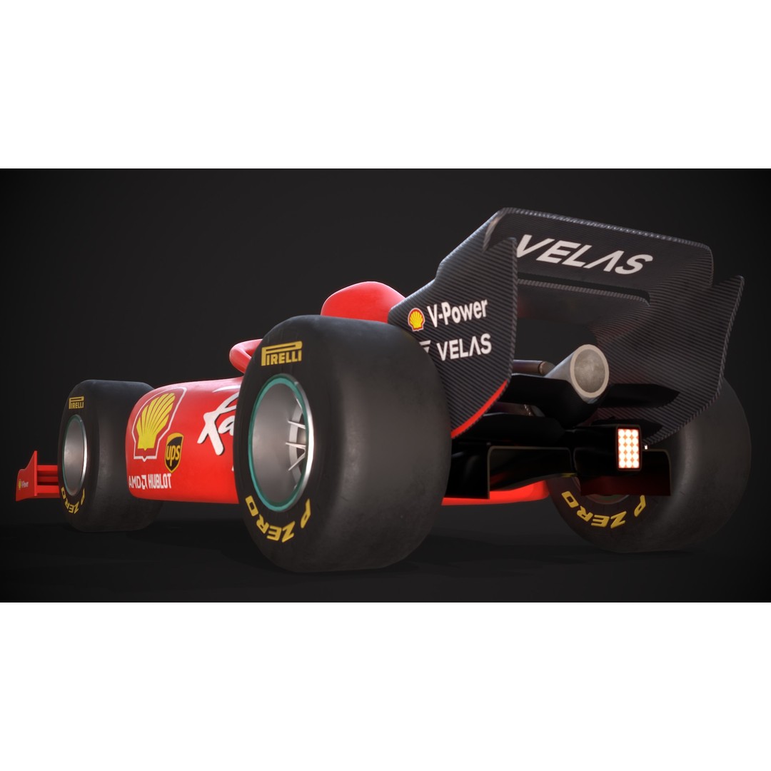 F1 Car 3D Model – Stylized Red Racing Asset, FBX, Blender - View 17