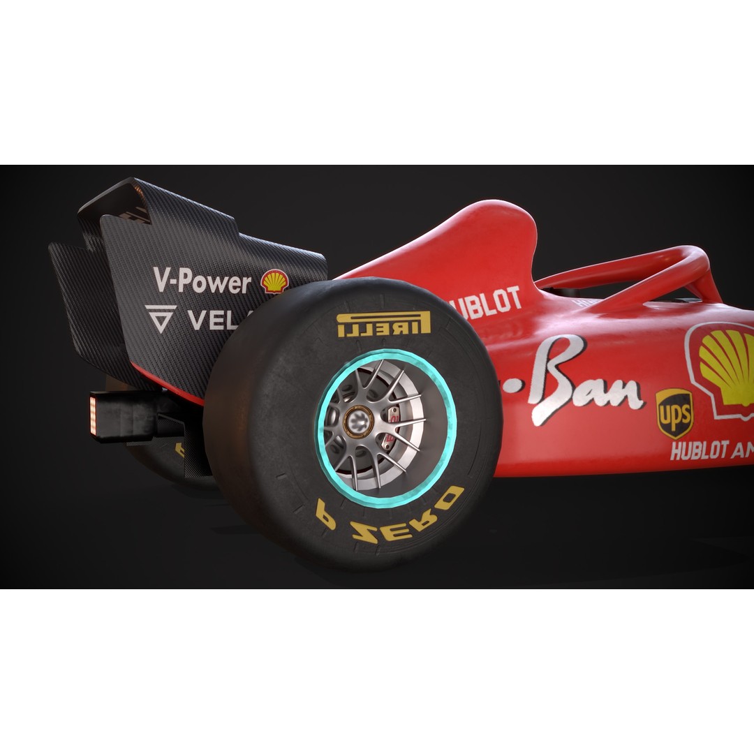 F1 Car 3D Model – Stylized Red Racing Asset, FBX, Blender - View 18