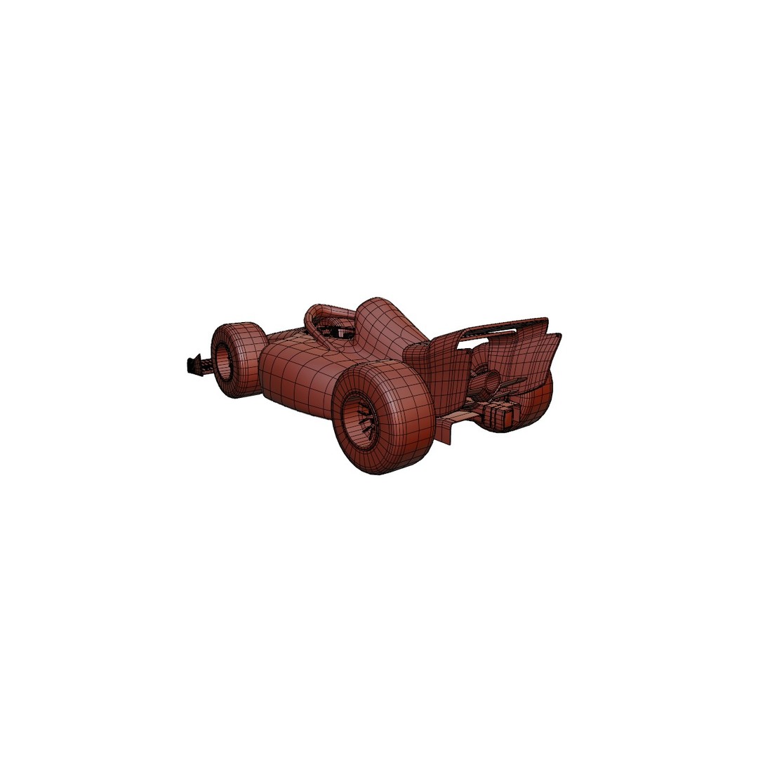 F1 Car 3D Model – Stylized Red Racing Asset, FBX, Blender - View 24