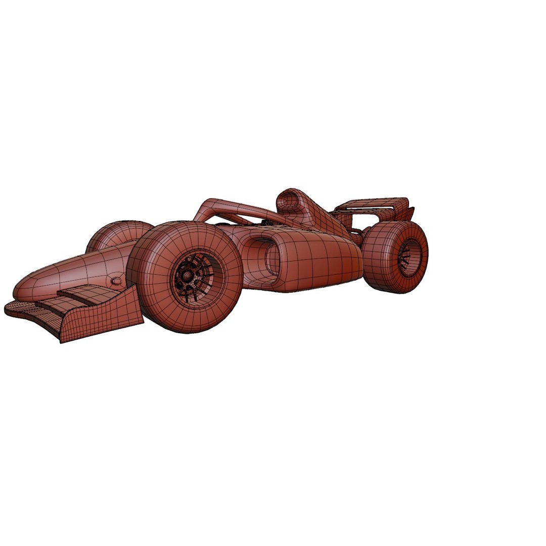 F1 Car 3D Model – Stylized Red Racing Asset, FBX, Blender - View 26