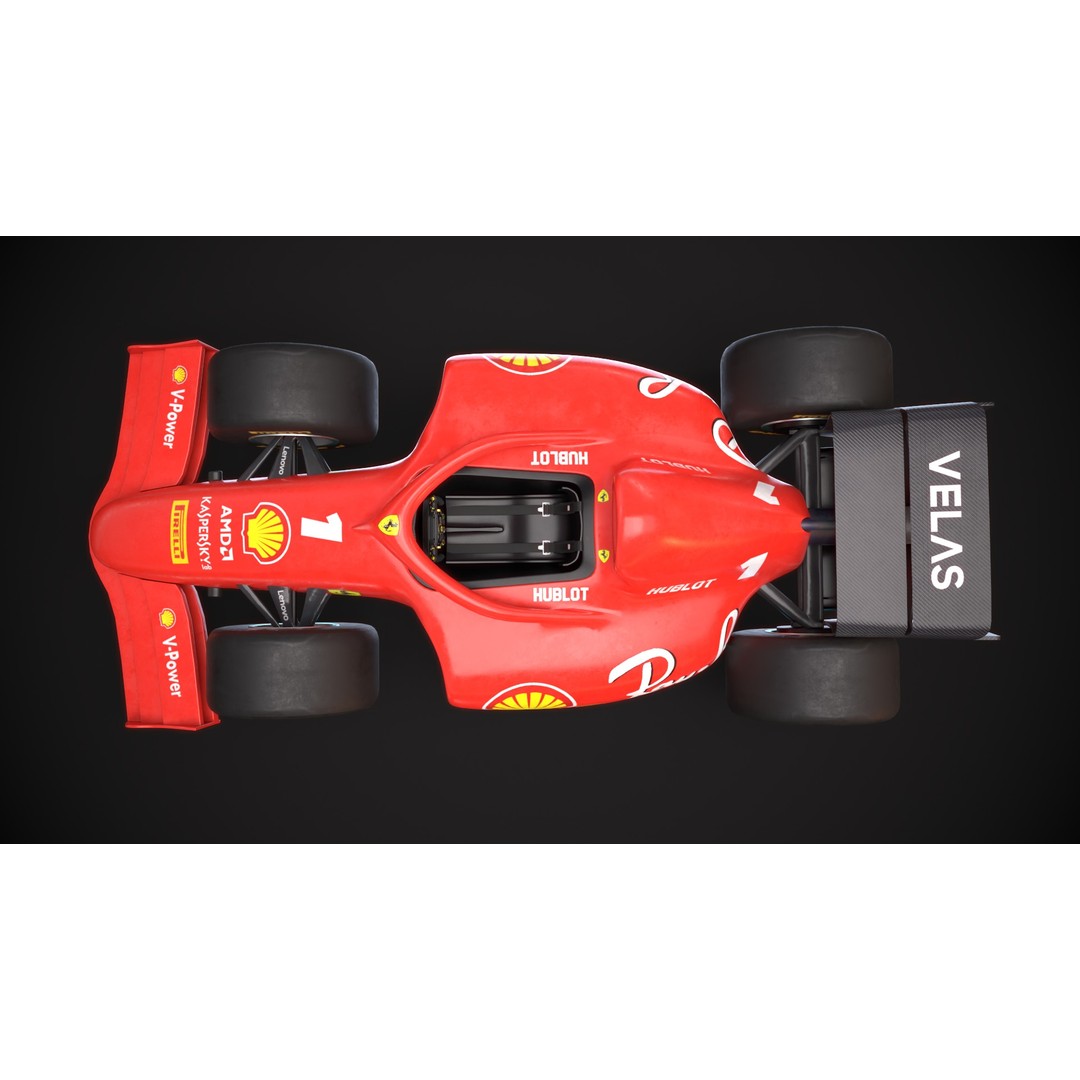 F1 Car 3D Model – Stylized Red Racing Asset, FBX, Blender - View 3
