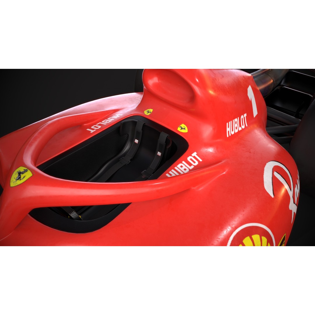 F1 Car 3D Model – Stylized Red Racing Asset, FBX, Blender - View 6