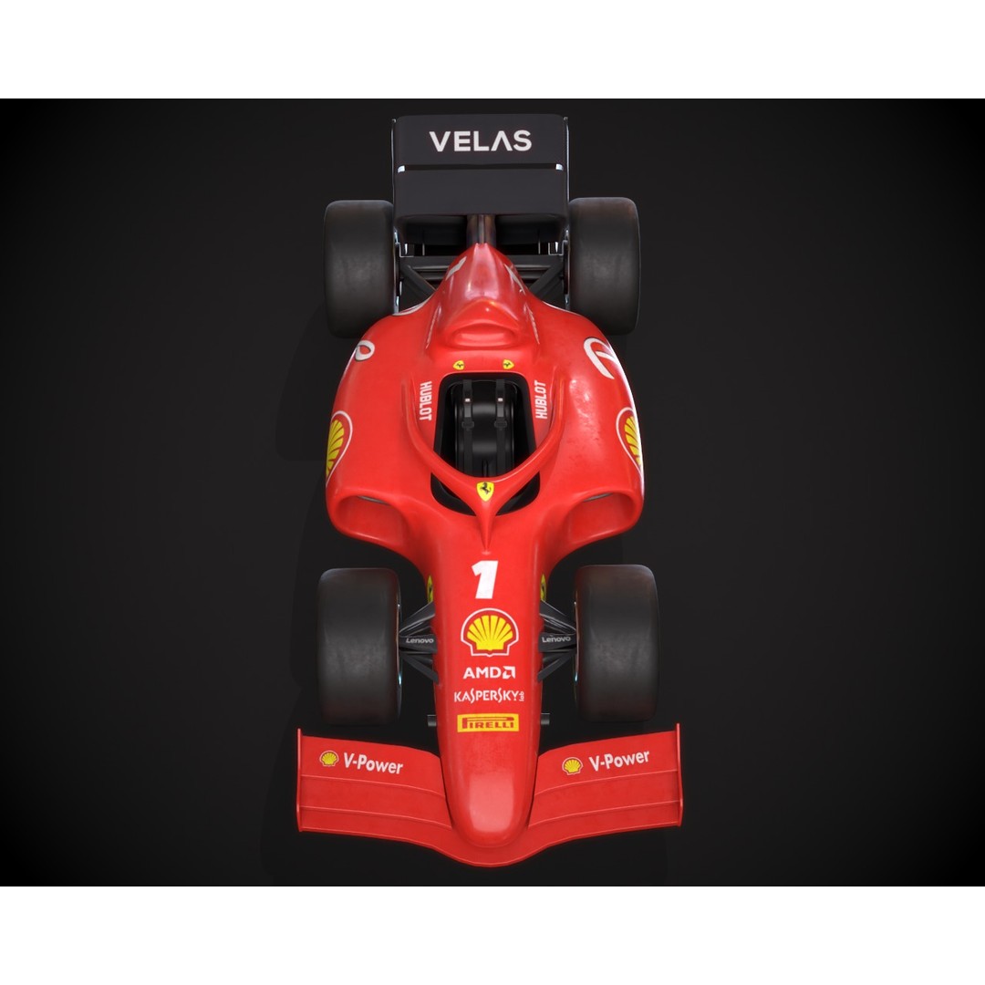 F1 Car 3D Model – Stylized Red Racing Asset, FBX, Blender - View 9