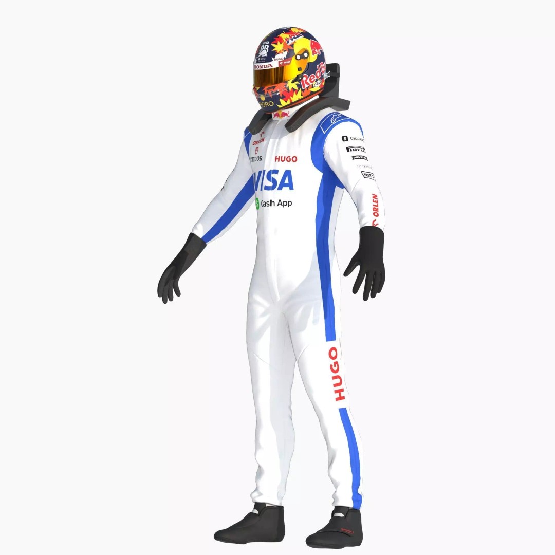 F1 Racing Bulls Suit 2024 3D Model – High Detail Game Ready Asset, FBX - View 13