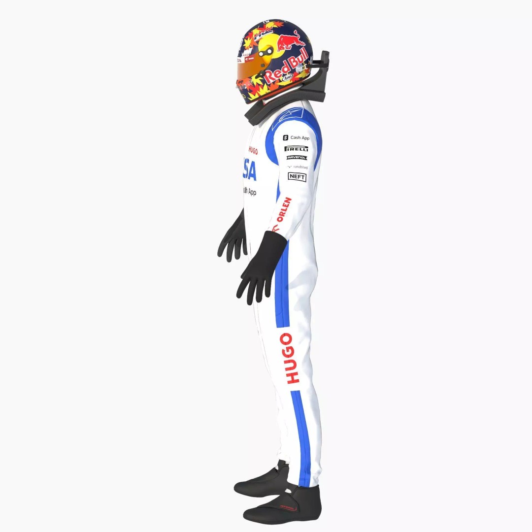 F1 Racing Bulls Suit 2024 3D Model – High Detail Game Ready Asset, FBX - View 14