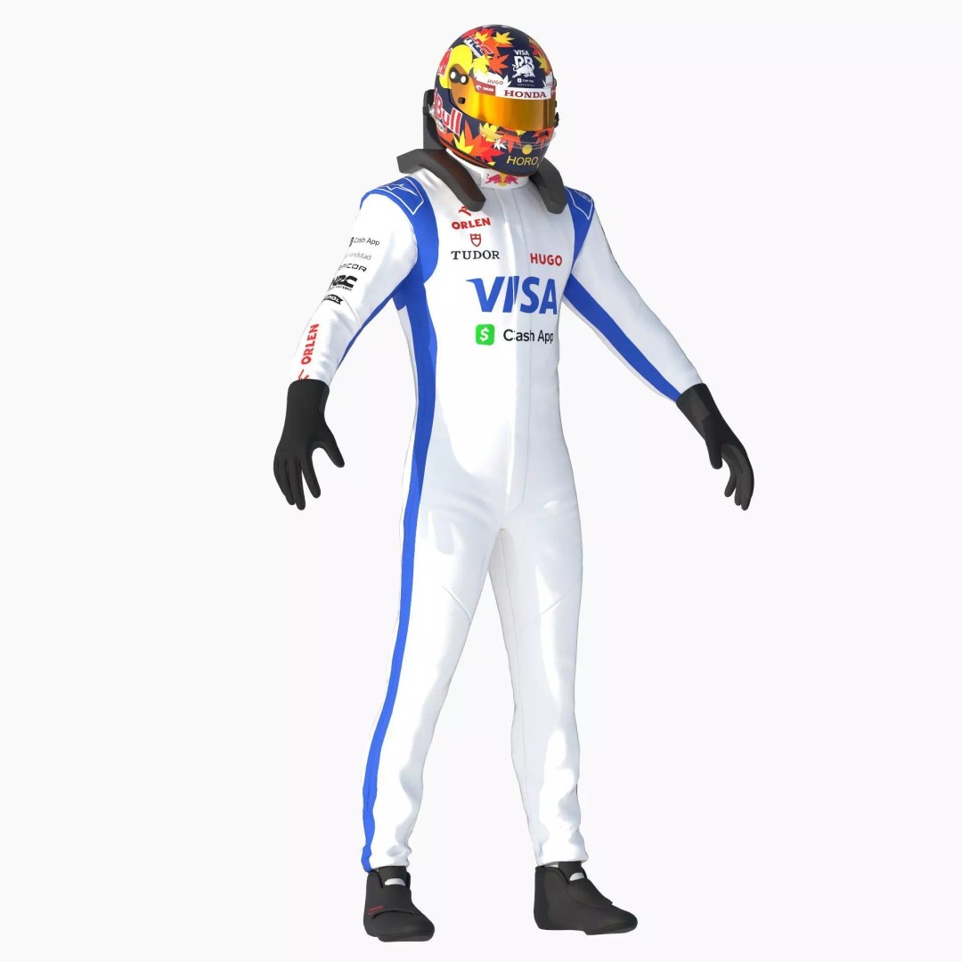 F1 Racing Bulls Suit 2024 3D Model – High Detail Game Ready Asset, FBX - View 18