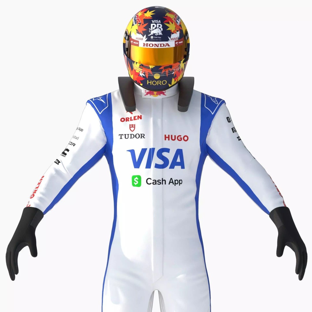 F1 Racing Bulls Suit 2024 3D Model – High Detail Game Ready Asset, FBX - View 19