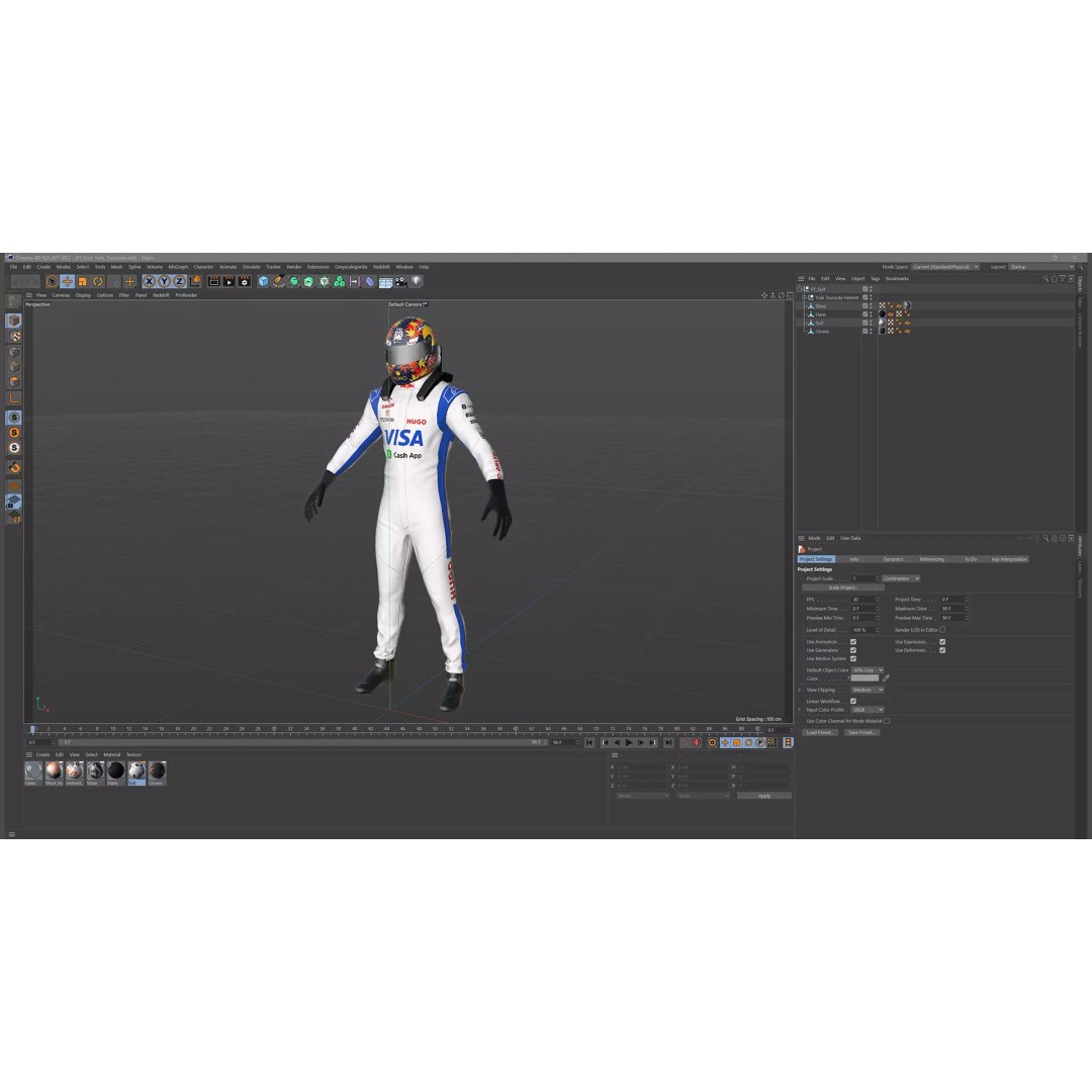 F1 Racing Bulls Suit 2024 3D Model – High Detail Game Ready Asset, FBX - View 22