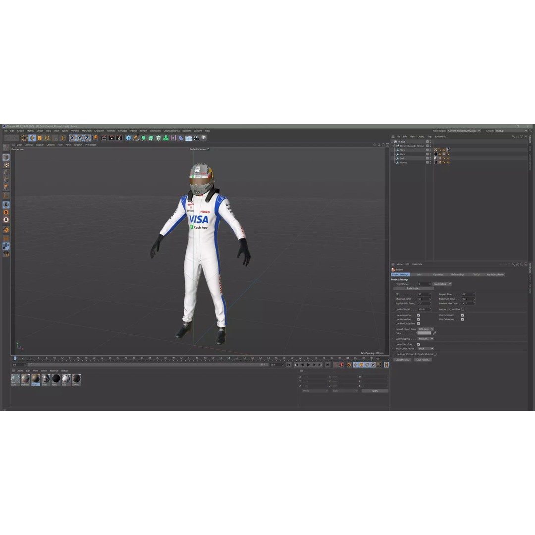 F1 Racing Bulls Suit 2024 3D Model – High Detail Game Ready Asset, FBX - View 23