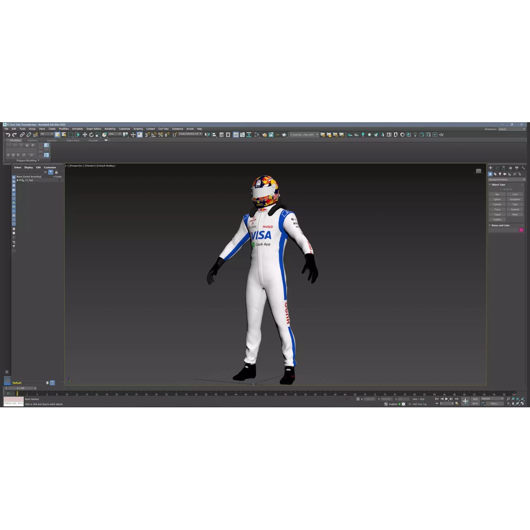 F1 Racing Bulls Suit 2024 3D Model – High Detail Game Ready Asset, FBX - View 24