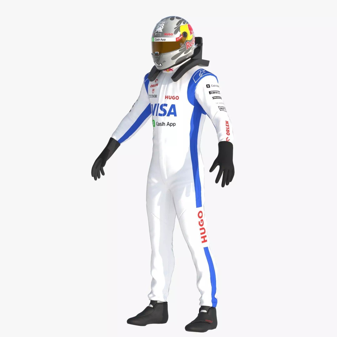 F1 Racing Bulls Suit 2024 3D Model – High Detail Game Ready Asset, FBX - View 4