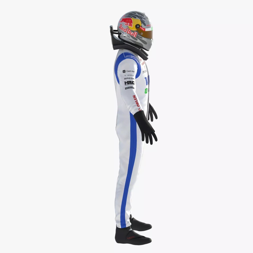 F1 Racing Bulls Suit 2024 3D Model – High Detail Game Ready Asset, FBX - View 9