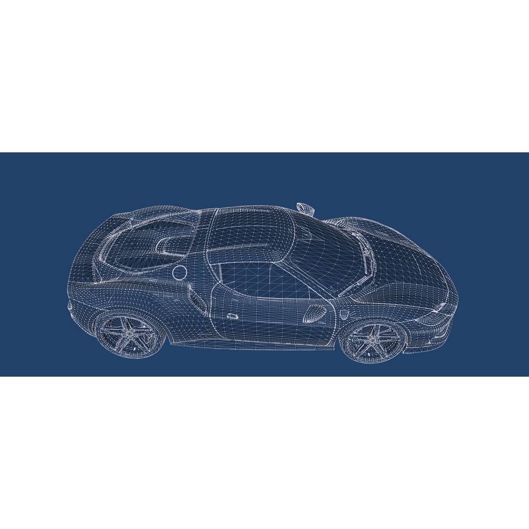 Italian Supercar 3D Model – Detailed Sport Car with Interior & Engine