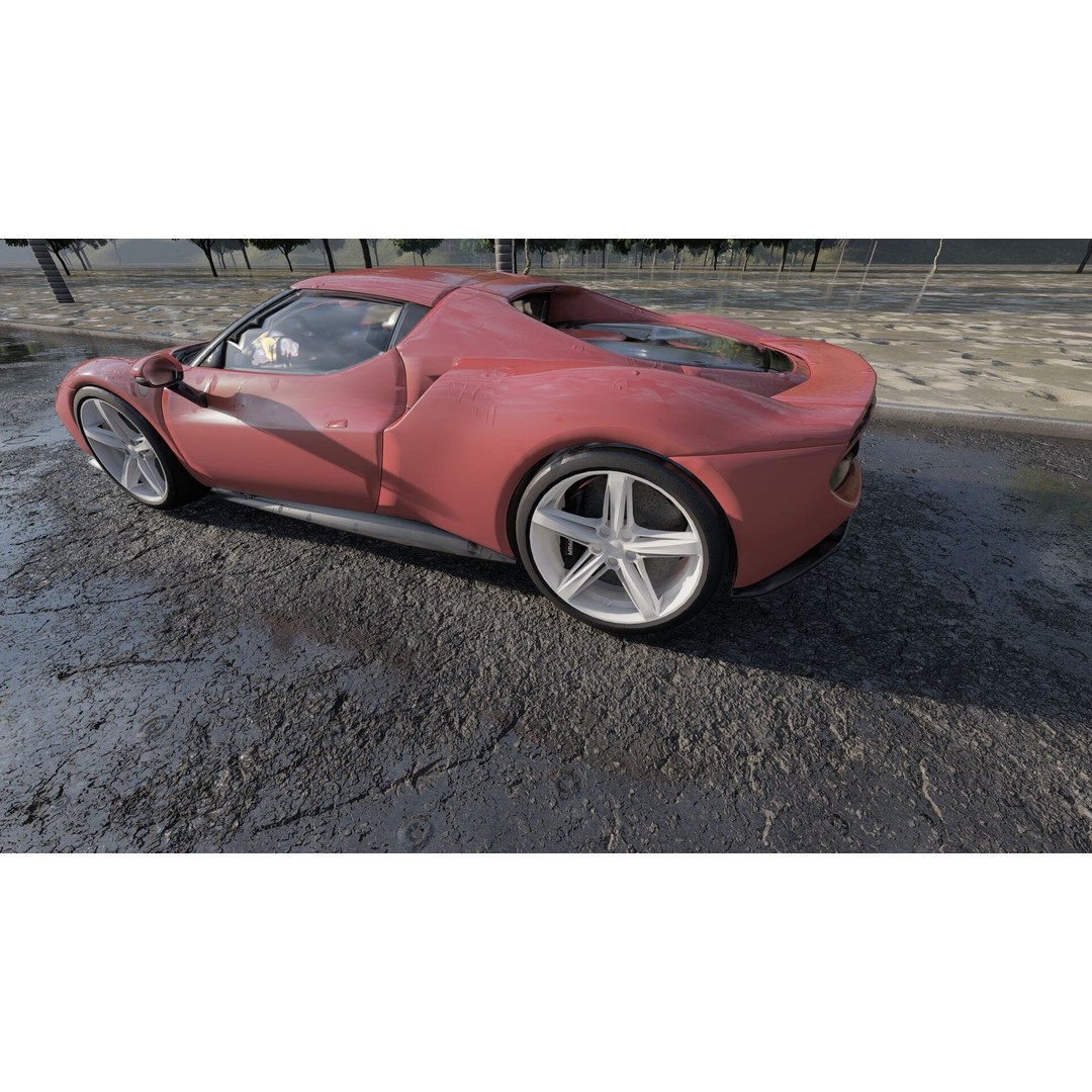 Italian Supercar 3D Model – Detailed Sport Car with Interior & Engine - View 11
