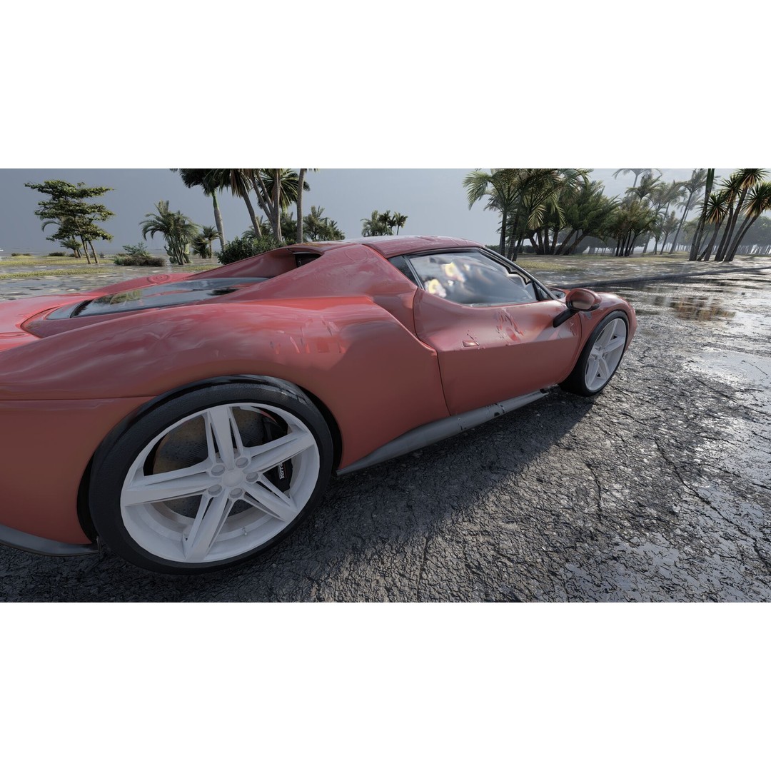 Italian Supercar 3D Model – Detailed Sport Car with Interior & Engine - View 14