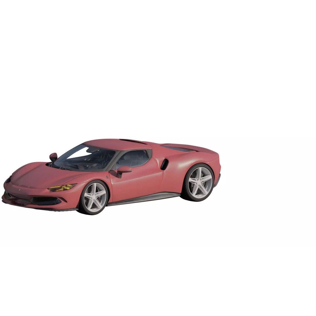 Italian Supercar 3D Model – Detailed Sport Car with Interior & Engine - View 2