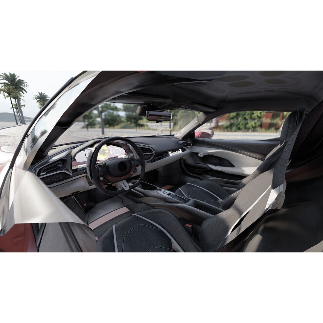 Italian Supercar 3D Model – Detailed Sport Car with Interior & Engine - View 20