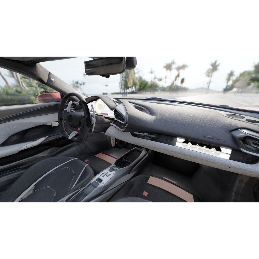 Italian Supercar 3D Model – Detailed Sport Car with Interior & Engine - View 22