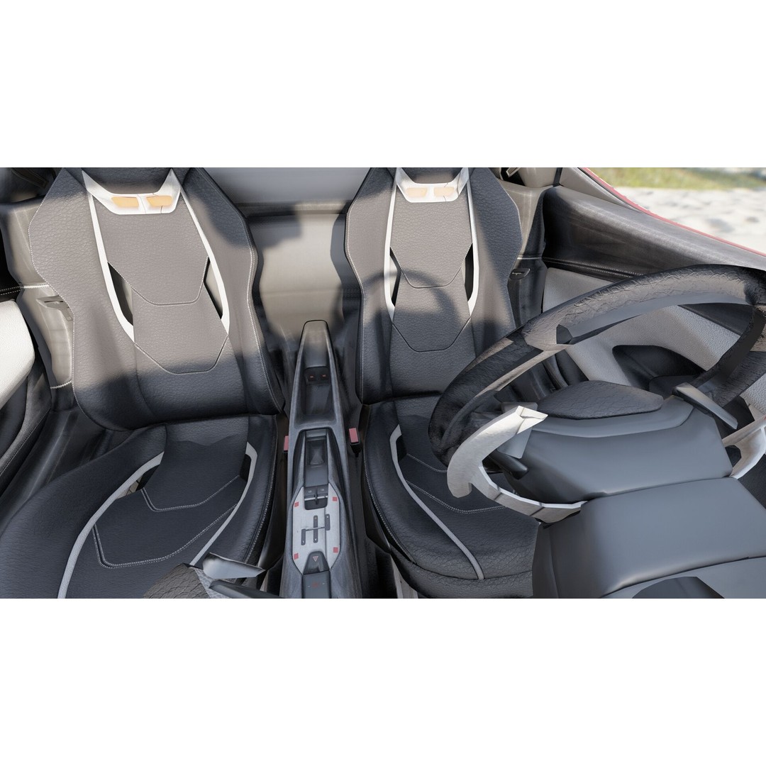 Italian Supercar 3D Model – Detailed Sport Car with Interior & Engine - View 24