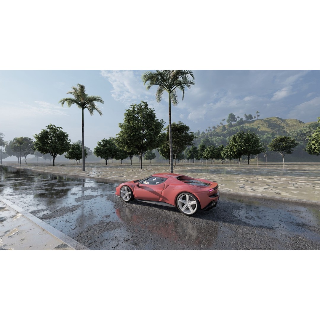 Italian Supercar 3D Model – Detailed Sport Car with Interior & Engine - View 27
