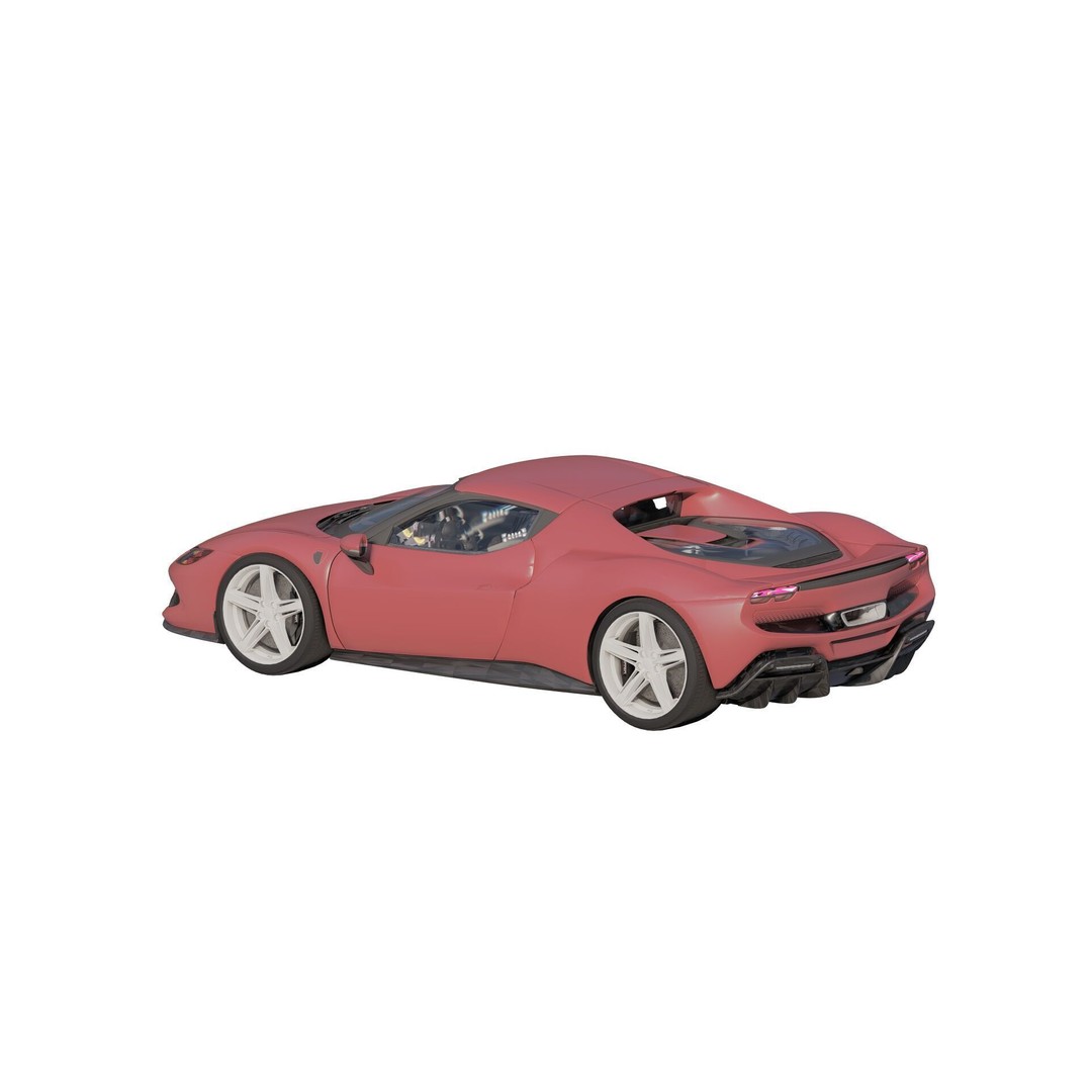 Italian Supercar 3D Model – Detailed Sport Car with Interior & Engine - View 3