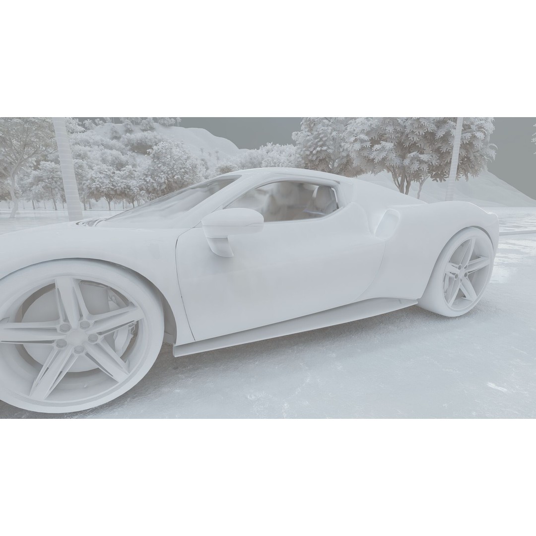 Italian Supercar 3D Model – Detailed Sport Car with Interior & Engine - View 31
