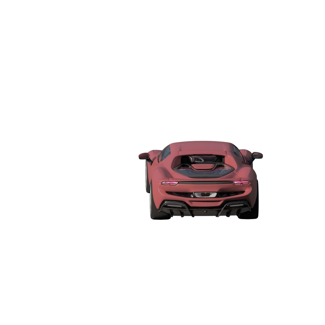 Italian Supercar 3D Model – Detailed Sport Car with Interior & Engine - View 4