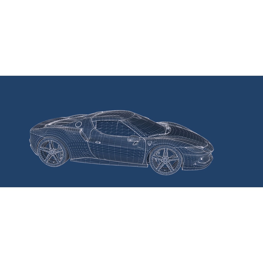 Italian Supercar 3D Model – Detailed Sport Car with Interior & Engine - View 41