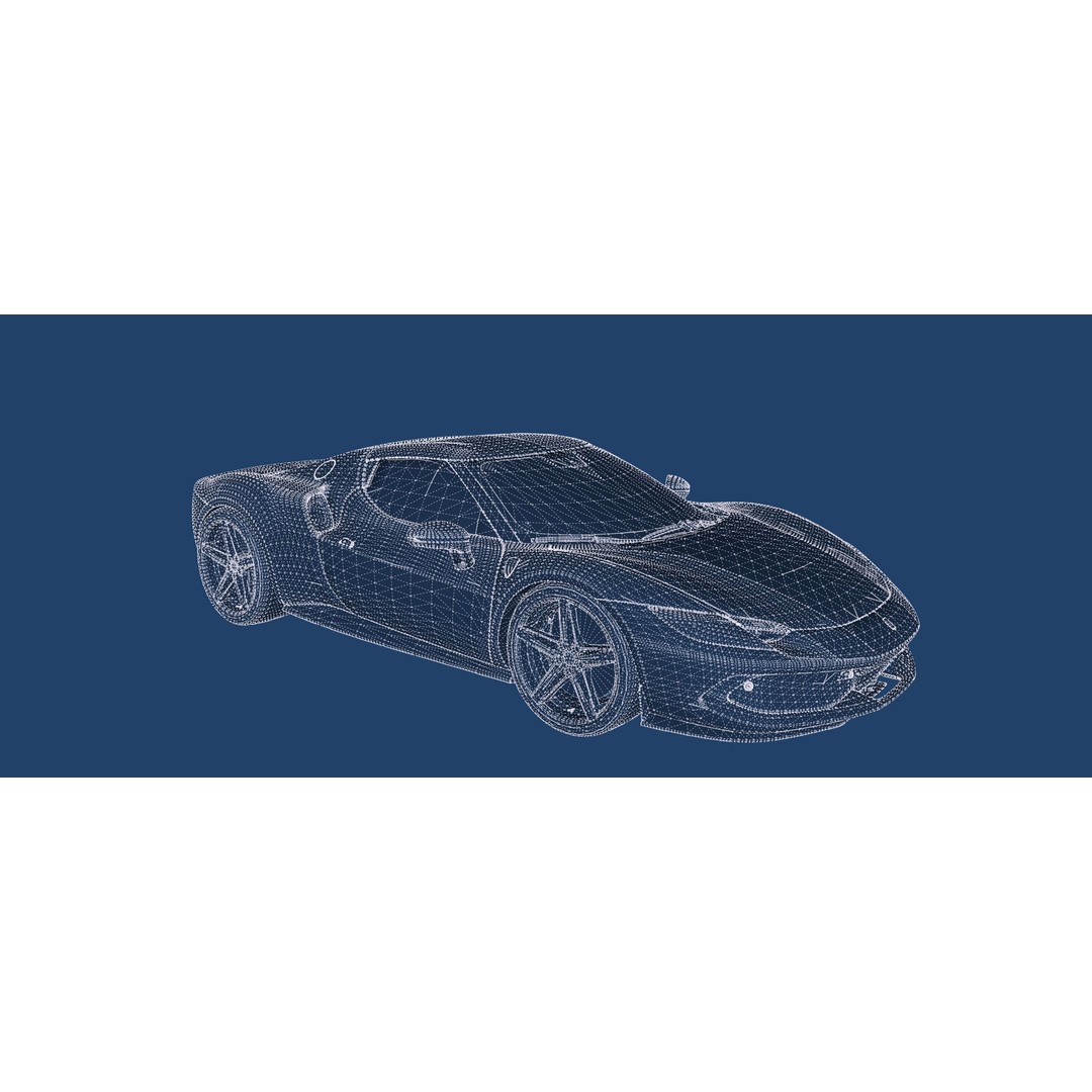 Italian Supercar 3D Model – Detailed Sport Car with Interior & Engine - View 42