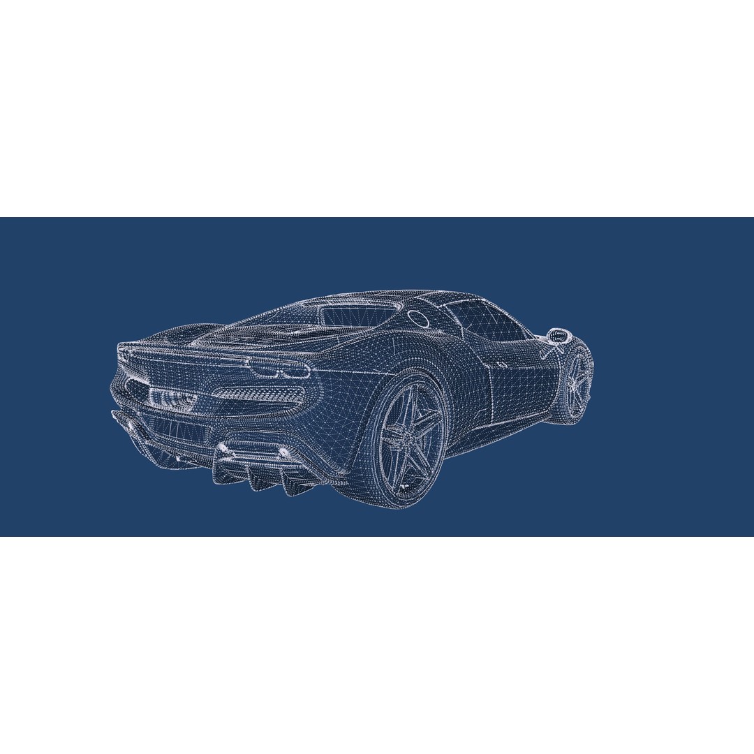 Italian Supercar 3D Model – Detailed Sport Car with Interior & Engine - View 43