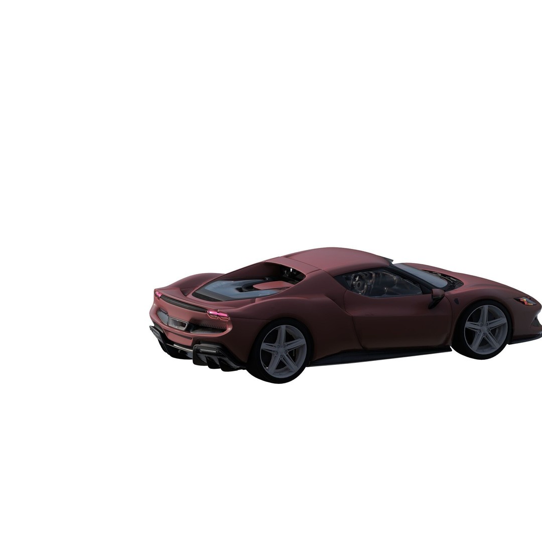 Italian Supercar 3D Model – Detailed Sport Car with Interior & Engine - View 5