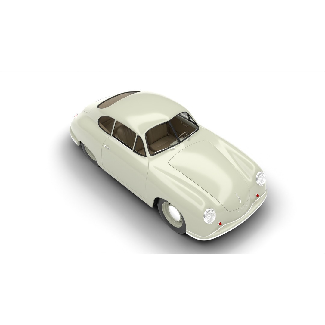 Porsche 356 1300 1952 3D Model – Classic Sports Car, Rigged, PBR - View 10