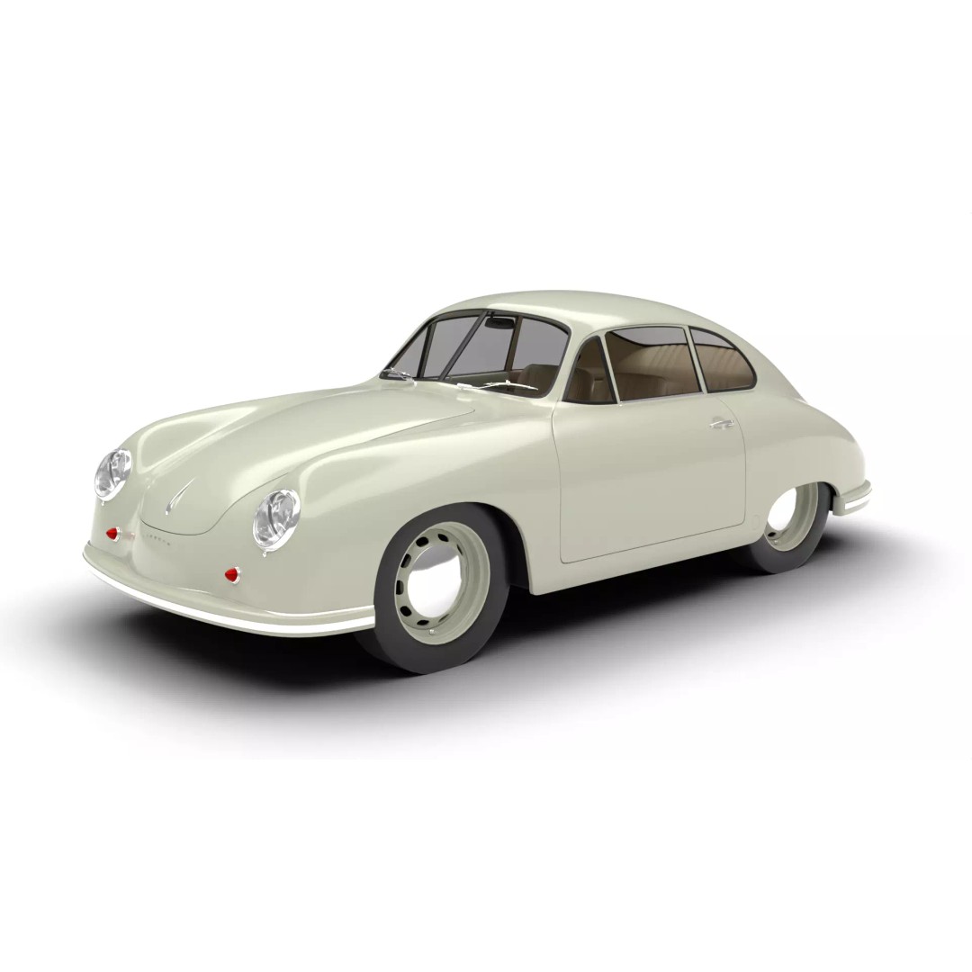 Porsche 356 1300 1952 3D Model – Classic Sports Car, Rigged, PBR - View 2