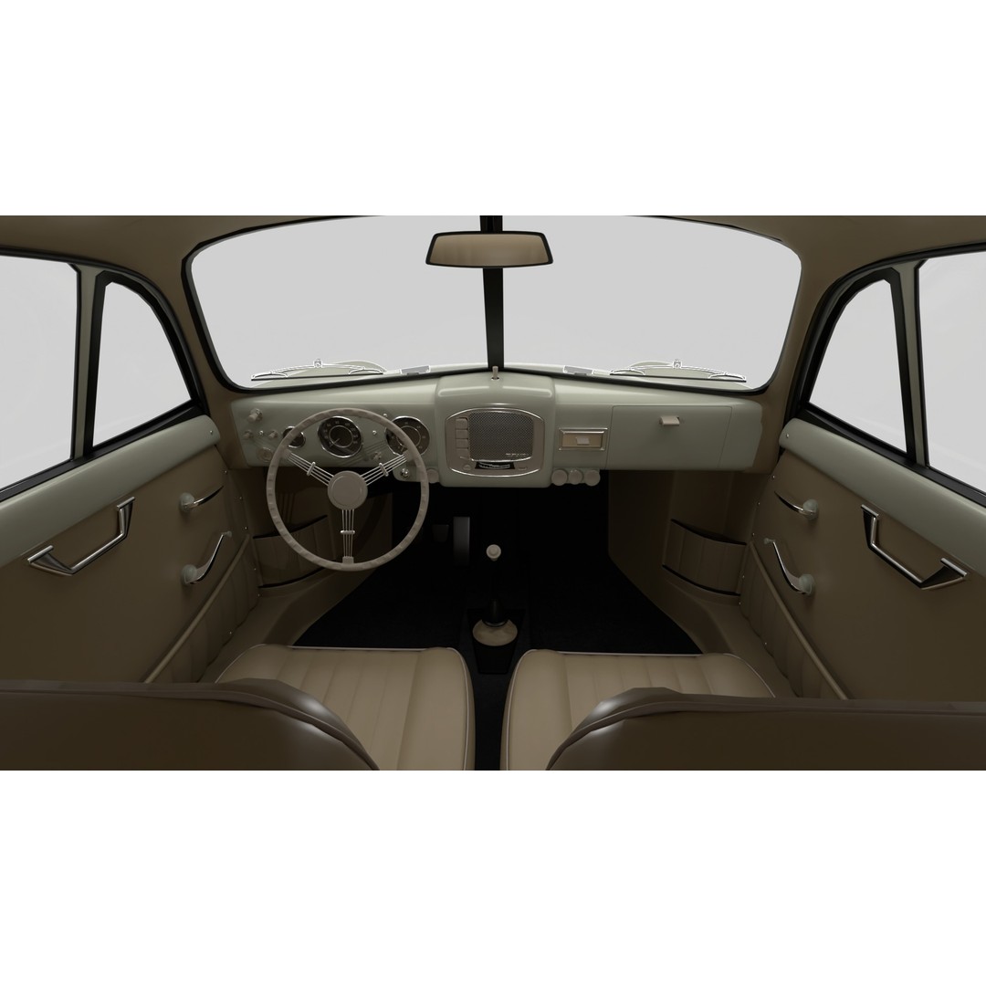 Porsche 356 1300 1952 3D Model – Classic Sports Car, Rigged, PBR - View 21