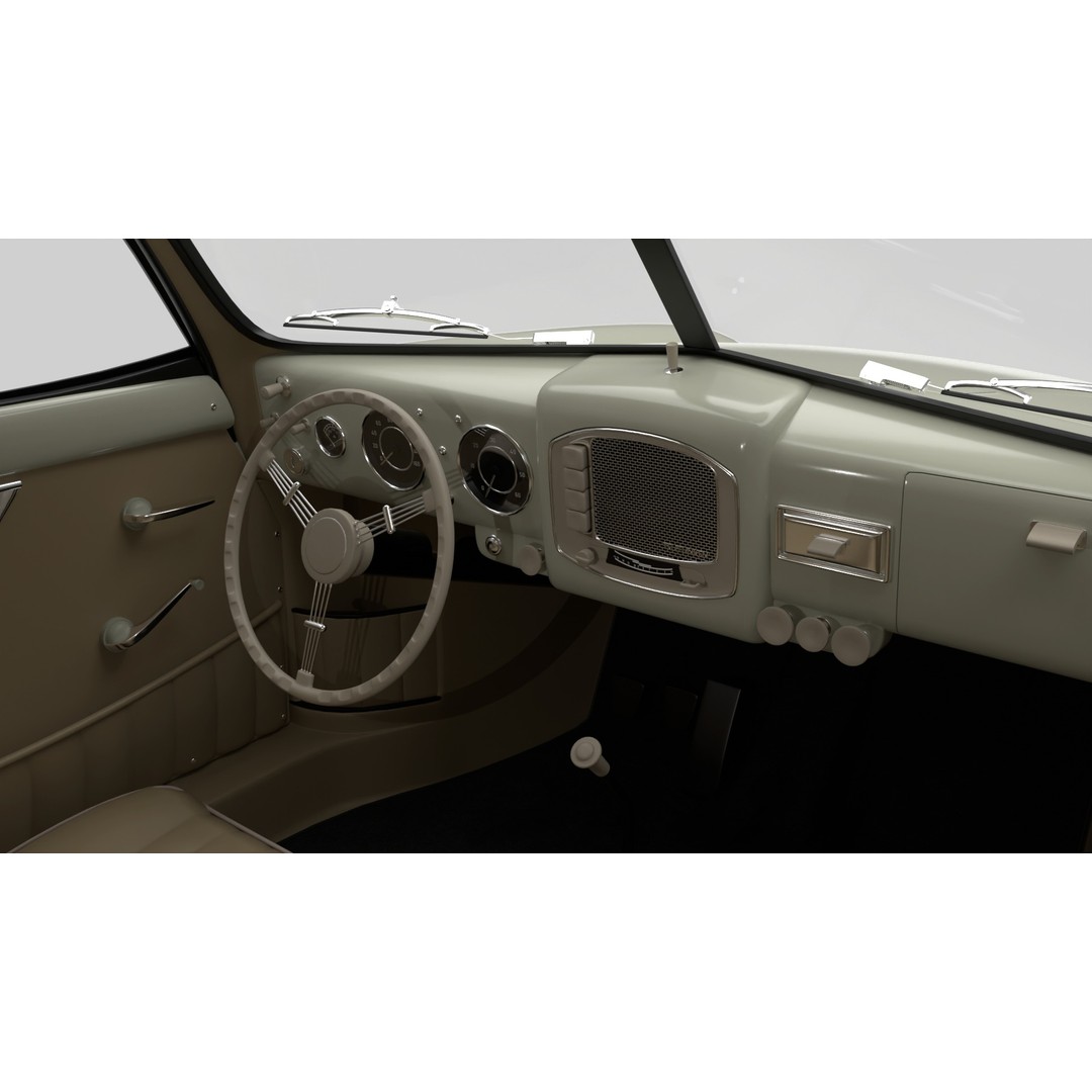 Porsche 356 1300 1952 3D Model – Classic Sports Car, Rigged, PBR - View 23